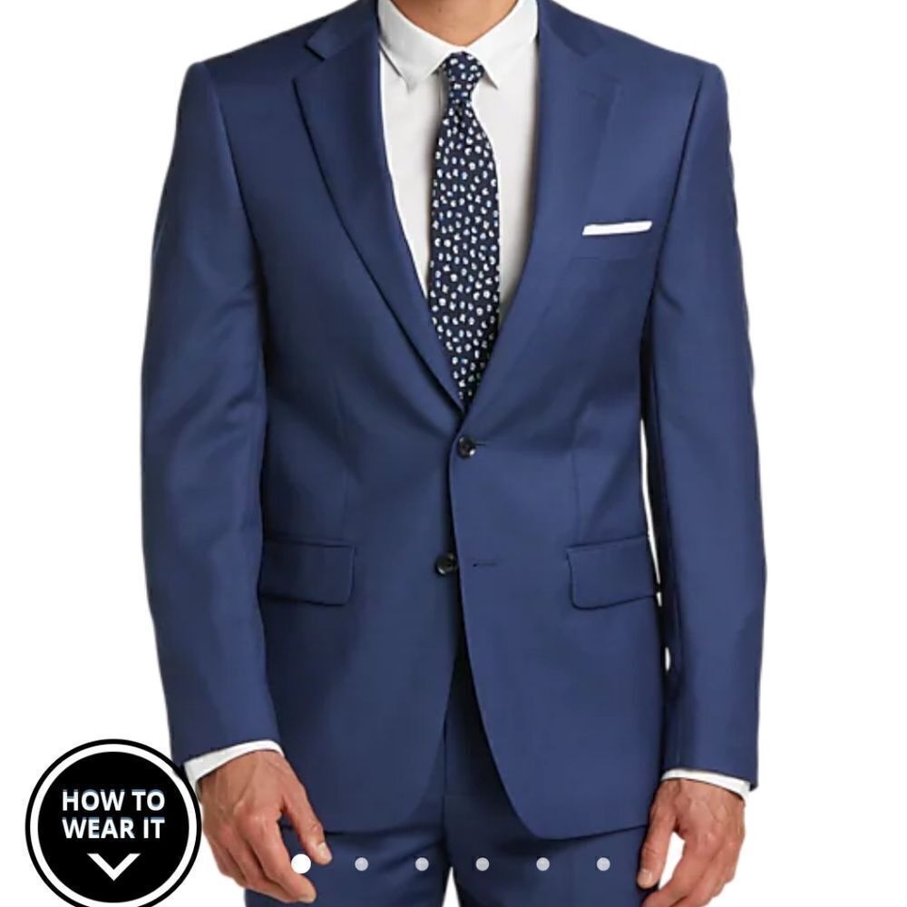 Calvin Klein Blue Slim Fit Suit Blazer Size 18R,NWT - Picture 2 of 7